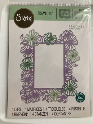 Sizzix Frame Sizzix Framelits Dies Rectangle Floral Frame By Lisa Jones- 665721 4pcs ...