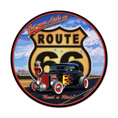Get Your Kicks on Route 66 NEW Metal Sign 28'' Diameter AMERICAN STEEL
