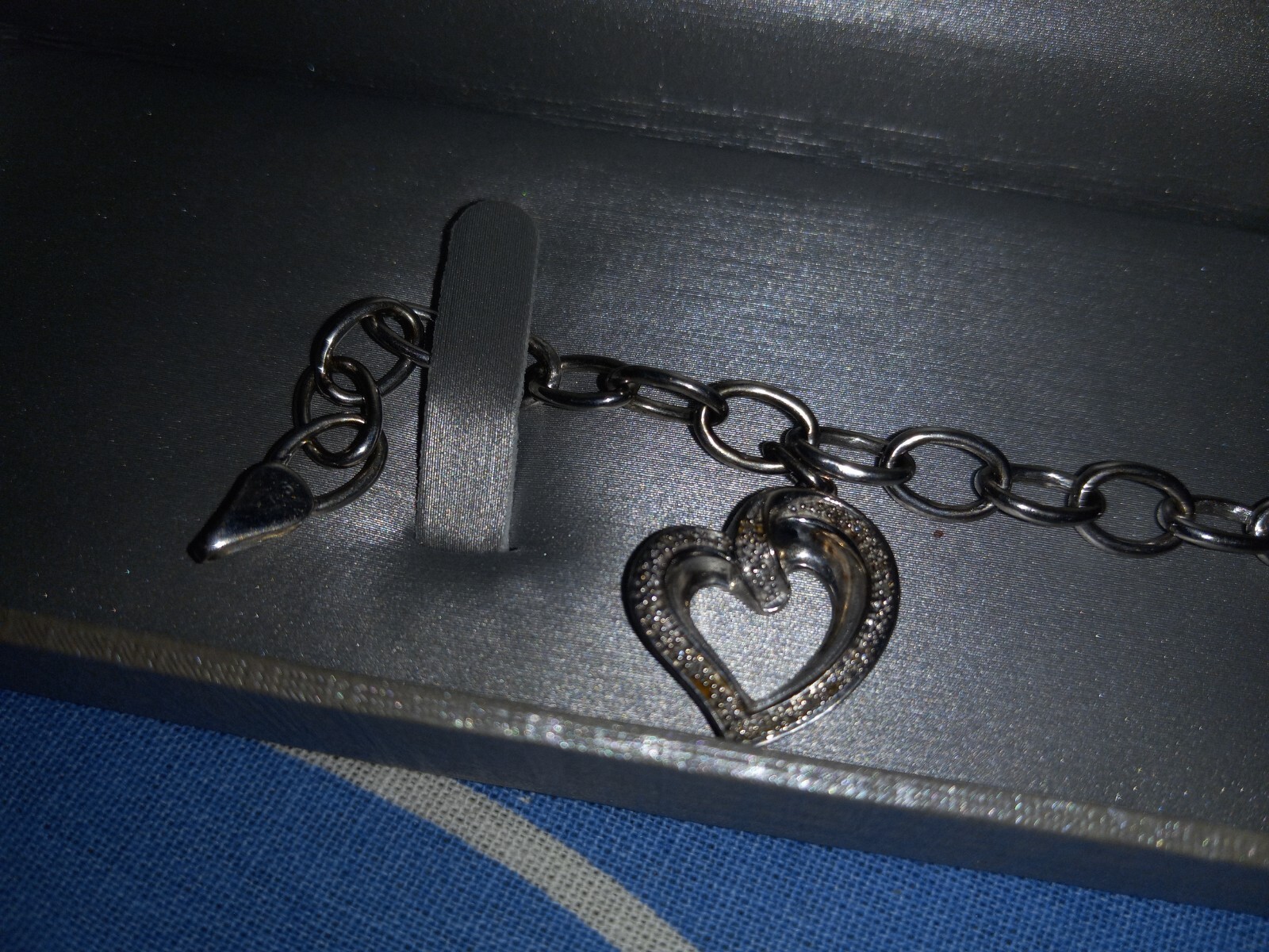 zales diamond heart bracelet silver eBay
