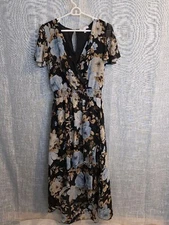 Women's Club Soda Floral Dress Size XL Black tan