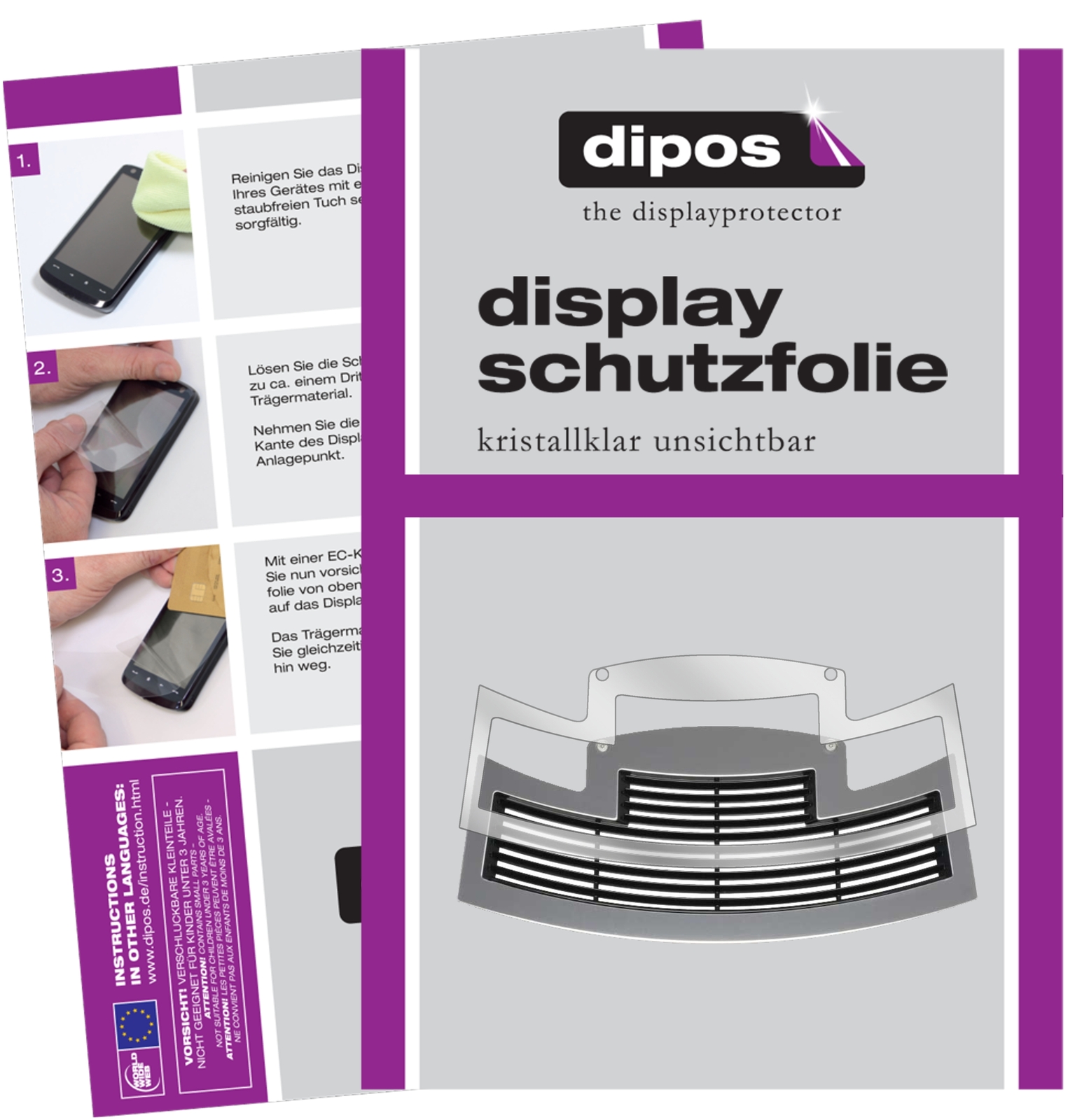 2x Schutzfolie für Jura S8 Tropfblech bis Modell 2017 klar Displayschutzfolie