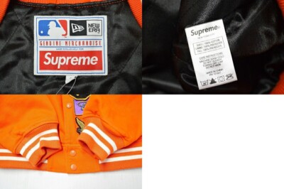 ジャケット・アウター Supreme New Era MLB Varsity Orange M Supreme New Era MLB Varsity Jacket Orange Men's - SS20 - US