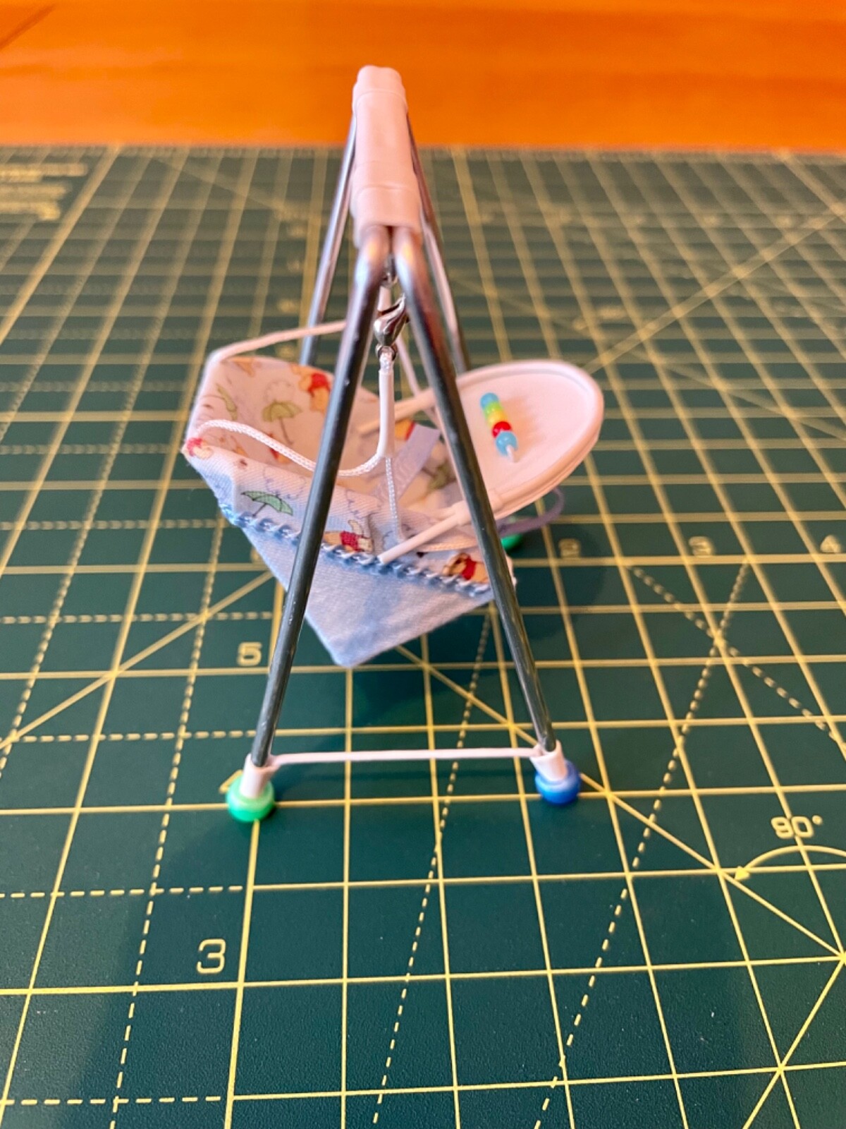 Baby High Chair Swing, Handmade,1/6 Scale fits Barbie Sized Doll House