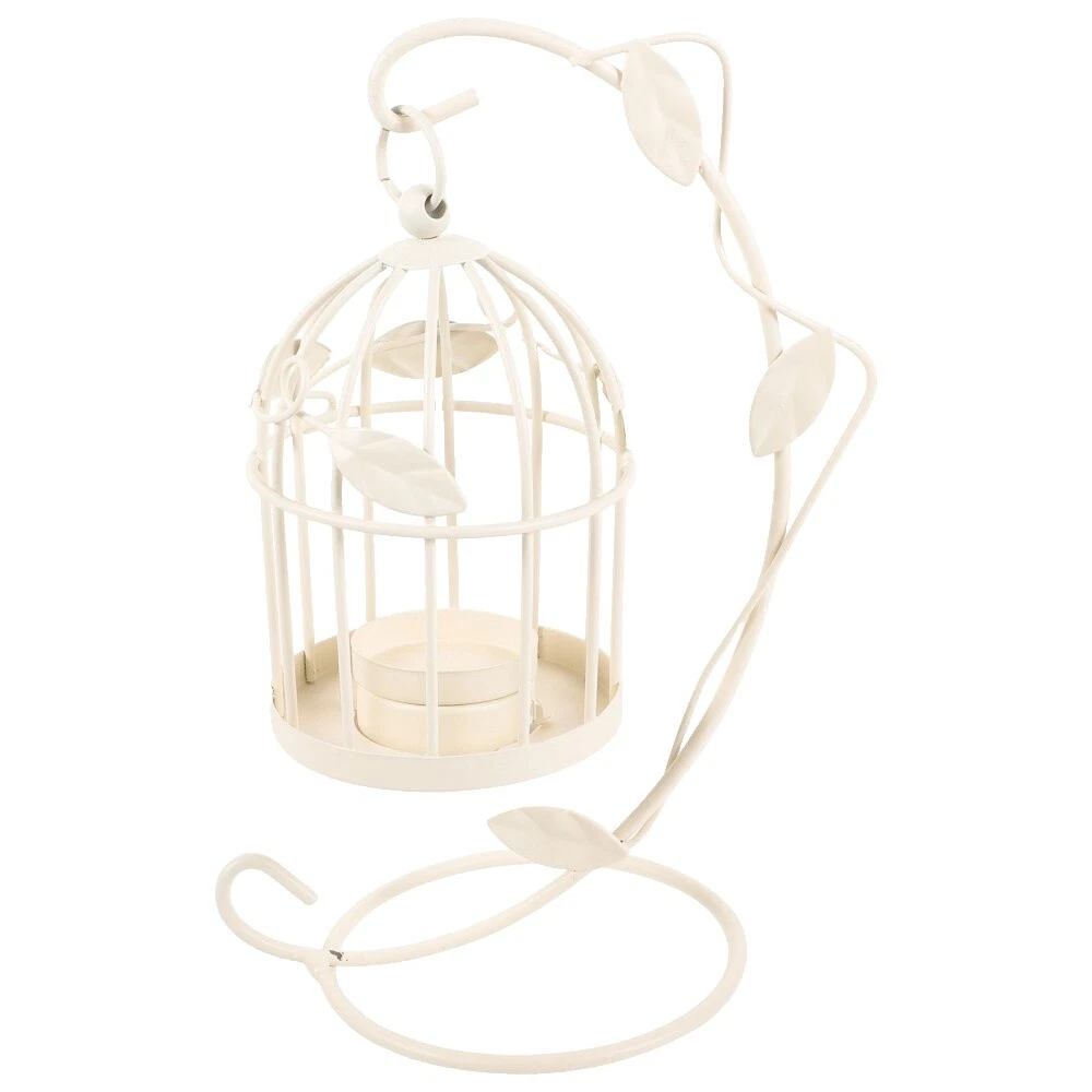 Jaula de Pájaro Blanco Vela Candelabros