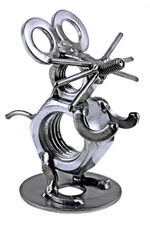 Mouse Hand Crafted Recycled Metal Art Sculpture Figurine  