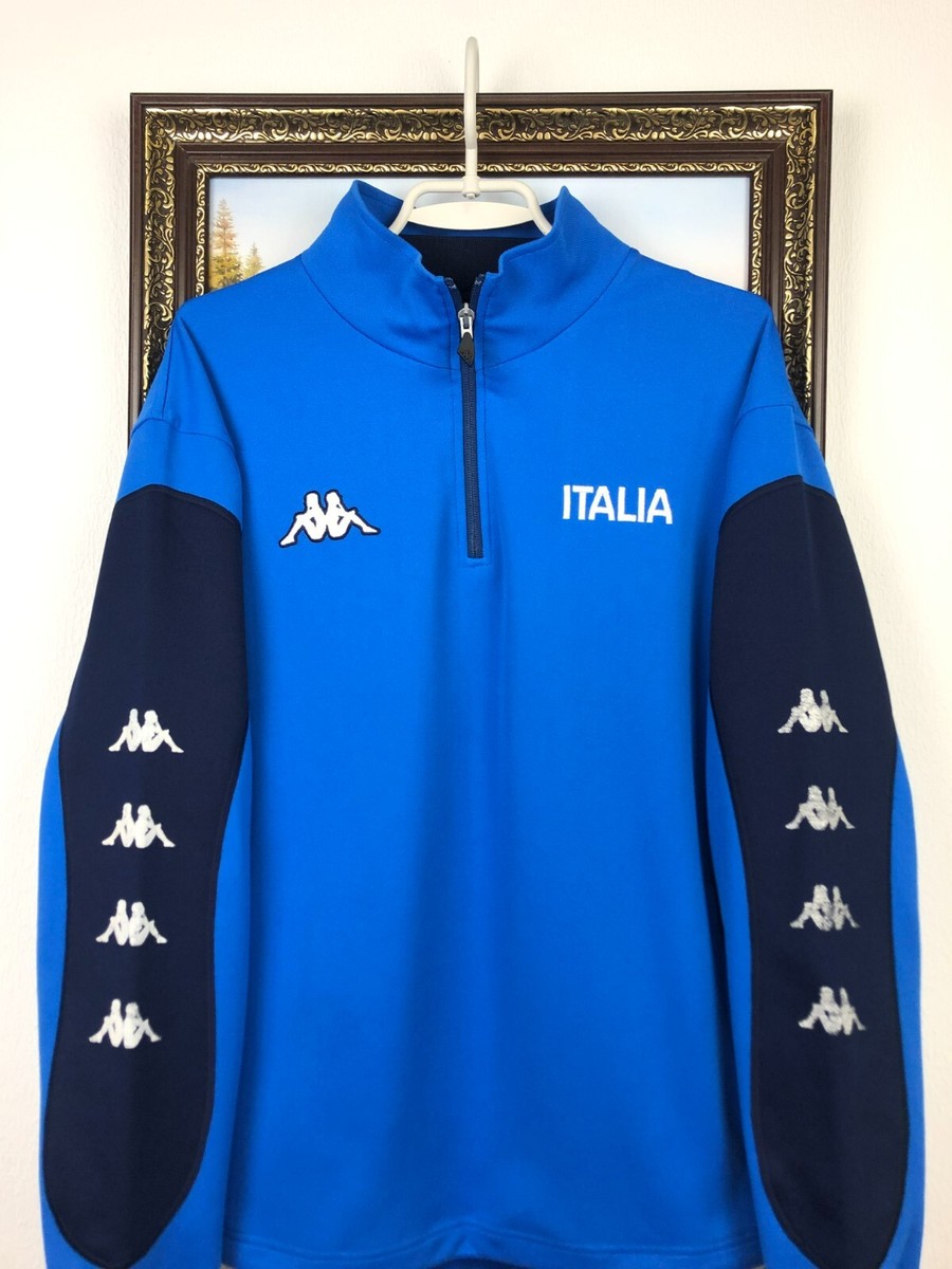 a 新品タグ付き Kappa イタリアチームモデル トップス Kappa ITA Team First Layer Shirt – Blue Brillant White
