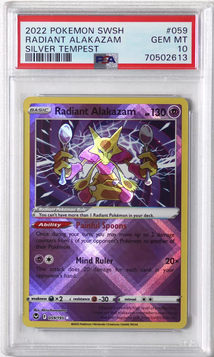 Radiant Alakazam Silver Tempest Pokemon Card