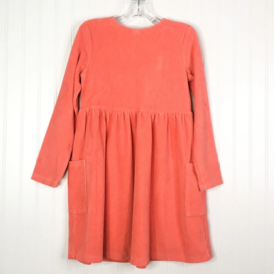 Hanna Andersson девочек Кокетливое платье розовый длинным рукавом твердого пуловер карманы 10 - Изображение 2 из 4