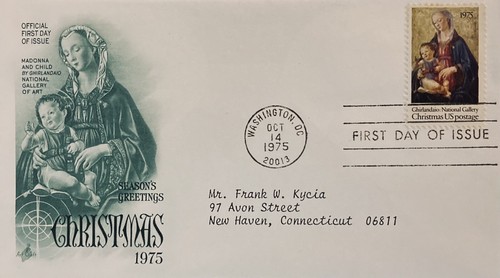 FDC ~ 1975 SEZONY POZDROWIENIA BOŻE NARODZENIE 1975 ~ MADONNA Z DZIECKIEM