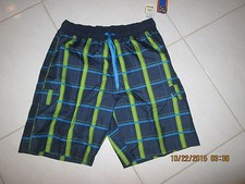 MEN'S SWIMWEAR TRUNKS HAWAIIAN AUTHENTICS NAVY BLUE MULTI COLOR SIZE LARGE