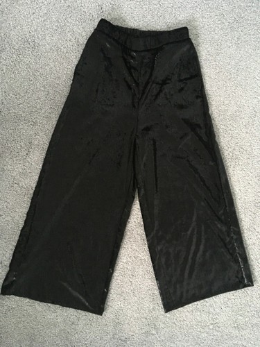RESERVED black glitter velvet cropped 