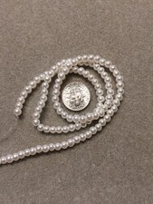 100 - 4mm Round Czech Glass Pearl Beads - White