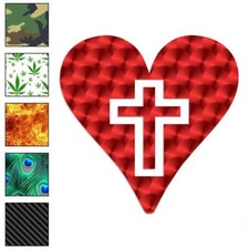 Cross Heart Middle, Vinyl Decal Sticker, 40 Patterns  3 Sizes, 4034