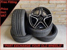 Genuine 18" Mercedes A Class CLA Class Black Diamond Cut AMG Wheels & New Tyres