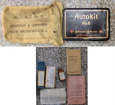 Vintage 1930s Autokit No. 8 Johnson & Johnson Travel Auto First Aid Kit