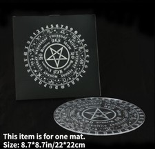 Table Pendulum Chart Tarot Wicca Pagan Altar Props Pentagram Acrylic Mat