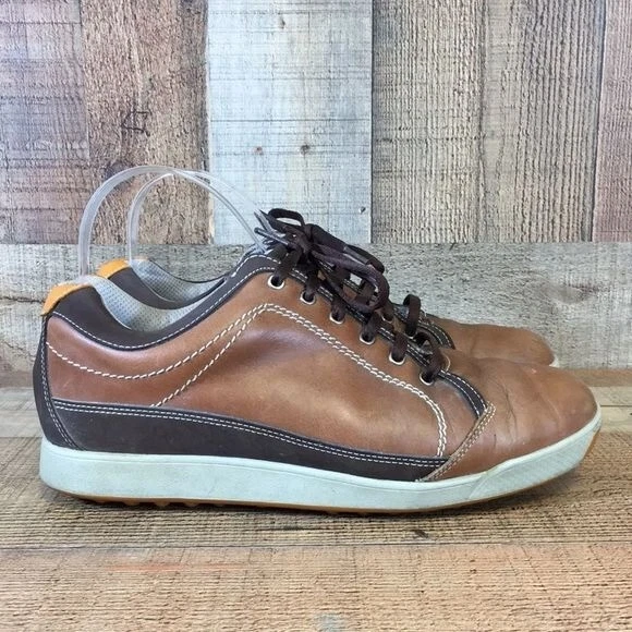 Footjoy Contour Brown Leather Spikeless Golf Shoes Mens 7 W Lace