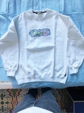 VINTAGE. IUTER. FELPA. SWEATSHIRT. Bianca. White. Taglia XL. OTTIME CONDIZIONI