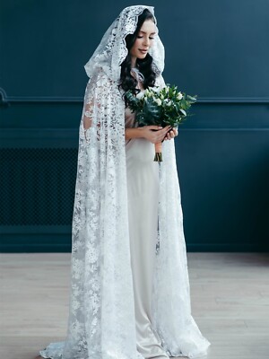 lace cape for wedding dress White Lace Bridal Cape/Wedding Cape/Wedding Party Cape
