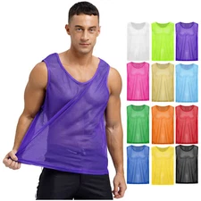Mens See-through Mesh Tank Top Vest Sleeveless Fishnet Muscle T-Shirt Clubwear