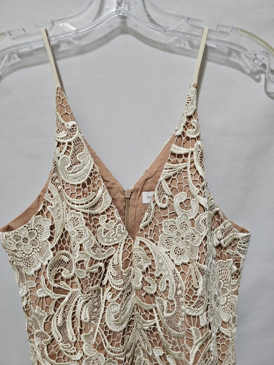 Dress the Population Size M 'Marie' Lace Midi Dress in Ivory/Nude | eBay Dress the Population Size M 'Marie' Lace Midi Dress in Ivory/Nude | eBay