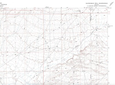 Elevenmile Well Quadrangle Nevada 1980 USGS Topo Map 7.5 Minute Topographic
