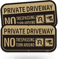 Private Driveway Sign, Heavy Aluminum 12" x 6", As-Private Driveway-12x6