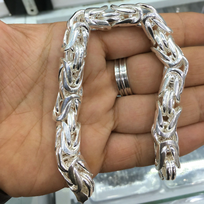 Silver King's Chain Bracelet Round 11mm Thick Solid 925 Silver King's Chain Bracelet Round 11mm Thick Solid 925