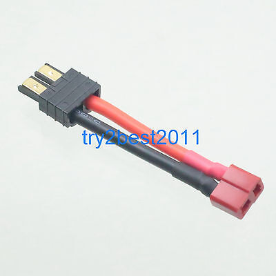 Deans female T Plug to TRX male 12AWG 130mm wire//cable//adaptor RC Traxxas LiPo