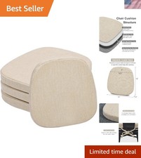 14x14 Memory Foam Metal Chair Cushions Set of 4, Dual-Layer Design Non-Slip M...