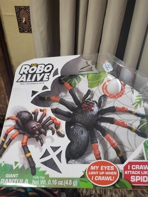 NIB ZURU Robo Alive Robotic Giant TARANTULA Eyes Light Up Crawls & Attacts