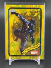 Black Panther 2025 Topps Chrome Marvel Yellow Lava Refractor #136