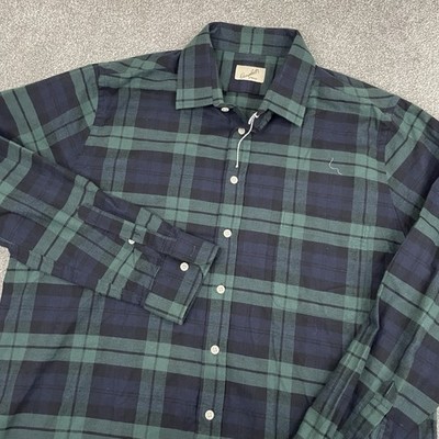 Campbells Of Beauly Plaid Shirt Mens 17.5 Blackwatch Tartan Work Casual Cotton