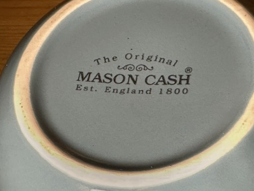 Mason Cash - Inghilterra Lotto 2 Mini Pentole Ceramica Blu 4” Cucina Barattolo con Coperchio Lucido - Foto 2 di 7