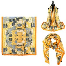 Women 35"X78" Oblong Silky Satin Scarf Shawl F11-28