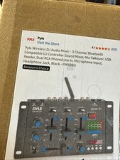 Pyle Wireless DJ Audio Mixer - 3 Channel BluetoothCompatible DJ Controller