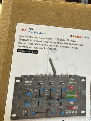 Pyle Wireless DJ Audio Mixer - 3 Channel BluetoothCompatible DJ Controller