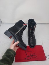 Christian Louboutin EU 37.5 US 7.5 NEW WOMEN Black En Hiver Leather Zipper Boot
