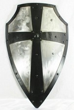 Medieval Knight Templar Crusader Metal Shield Armour Battle Ready Larp Halloween