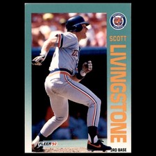 Scott Livingstone Rookie #141.0 1992 Fleer Detroit Tigers Baseball Card MLB. rookie card picture