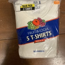 Fruit of the Loom Men's 5 Pack White Tee Shirts XL 46-48 Brand New 2006 MIP