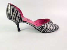 Underground England Zebra Print Leather Open Toe Shoes Uk 6