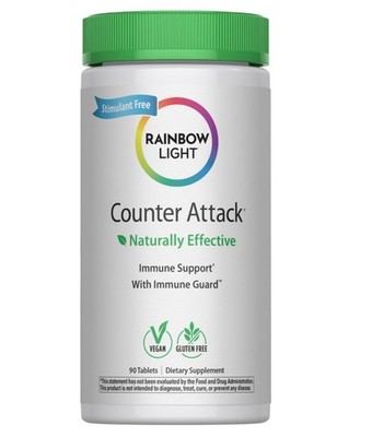 Counter Attack Immune Support | 90 Tablets | Vitamin C & Zinc | by Rainbow Light