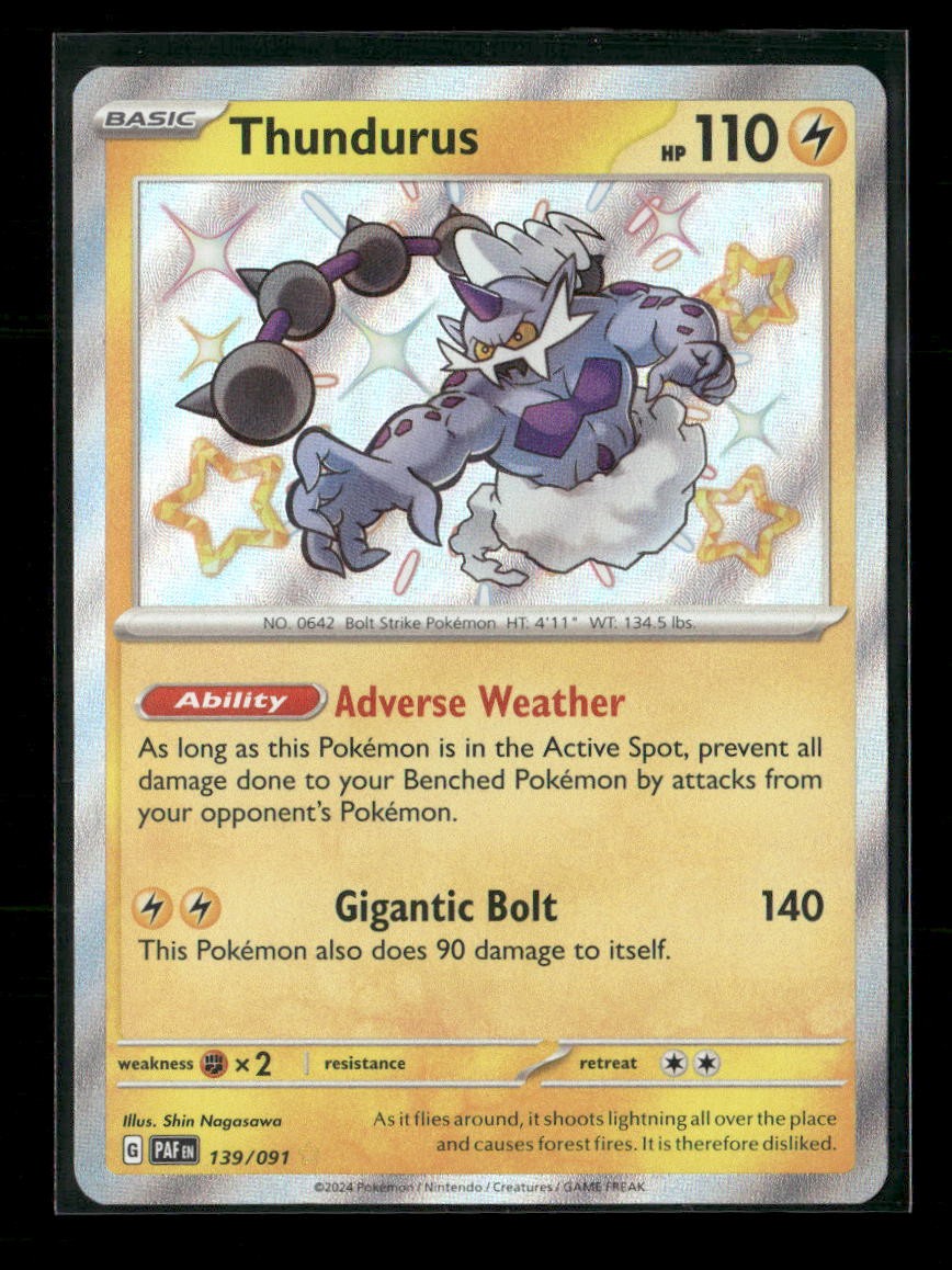 Thundurus 139/091 Paldean Fates NM/M Pokemon