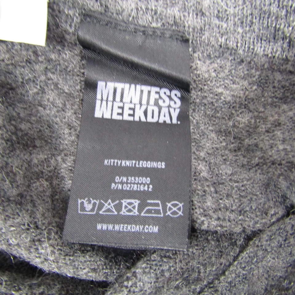 Weekday MTWTFSS Gatito Tejido Leggings Mujer Pequeños Gris Carbón Mezcla Alpaca Foto 2 de 4