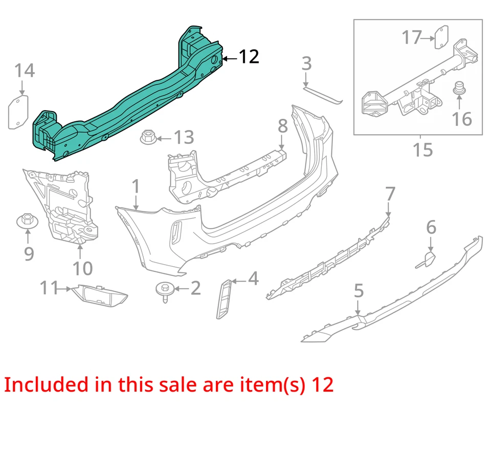 Усилительная ударная штанга для заднего бампера BMW X3M X4M X3 X4 2018–2024 от оригинального производителя - Изображение 3 из 4