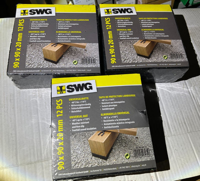 3 Packungen SWG Uni-Matte 90 X 90 X 20 Gummigranulat Terrassenunterlagen / H2A8