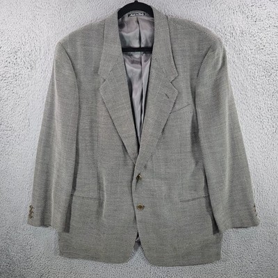 Giorgio Armani Le Collezioni Grey Herringbone Wool Blazer Sport