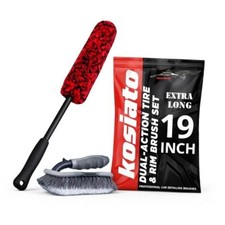 Car Wheel Brush  Wheel Barrel Brush Kit   19" Soft Non-Scratch Microfiber Rim