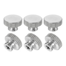 Knurled Thumb Nuts, 6Pcs M3 Stainless Steel Knobs Fasteners Blind Hole Silver
